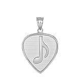925 スターリング シルバー 音符 ギター ピック チャーム ペンダント
