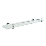 MODONA 7791-A 20-Inch Frosted Glass Shelf with Rail Polished Chrome Oval Series by MODONA