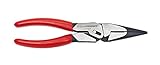 GearWrench 82121 8-Inch Pivot Force Long Nose Cutting Compound Action Plier, Red [並行輸入品]