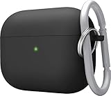 【elago】 AirPods Pro 対応 ケース カラビナ 付 耐衝撃 シンプル ハイブリッド ハード カバー 衝撃 吸収 スリム ケースカバー 落下防止 保護 アクセサリー [ Apple AirPodsPro MWP22J/A エアーポッズPro エアーポッズプロ 対応 ] LIQUID HYBRID HANG ブラック