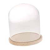 B Baosity 木製ベース　フラワーホルダー　ガラスカバー　ガラスドーム　クローチェ　6サイズ選べる　 - D