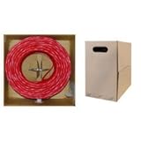 Dealsjungle Bulk Shielded Cat 5e Red Ethernet Cable, STP (Shielded Twisted Pair), Solid, Pullbox, 10