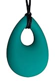 Emerald Angel Teardrop Silicone Baby Teething Pendant with 17 Inch Silky Cord by Acorn