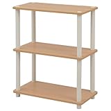 山善(YAMAZEN) かんたんラック システムラック 4段 ナチュラル/支柱:ホワイト SR-4(NA/WH)