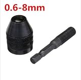Sndy 0.3-3.6/0.3-6.5/0.6-8mm キーレスドリルチャック1/4 インチ六角シャンククイックチェンジアダプターコンバーター-3#