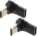 オーディオファン microUSB 方向変換 アダプター L字 A 90° 変換 薄型 USB2.0 高速データ転送 480Mbps 2点セット 製品サイズ 約16mm×13mm×11mm