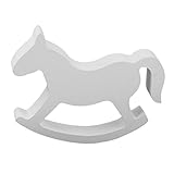 Pixnor Small Wooden Rocking Horseウェディングホーム装飾用子供用おもちゃホワイト
