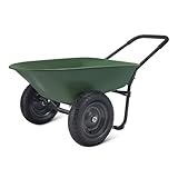 Amazonベーシック 手押し車 二輪車 猫車 幅136.9 cm x 奥行68.1 cm x 高さ69.1 cm 1個 グリーン/ブラック