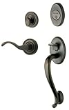 Baldwin 85315.112.RENT Logan Sectional Trim Right Hand Handleset with Wave Lever, Venetian Bronze by