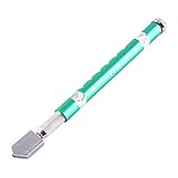 プロのアンチスリップローラーガラスカッターメタルチップガラスカッティングツールとアルミ合金ハンドル(グリーン)
