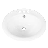 Kingston Brass LBR19178 Fauceture Surface Mount Basin with 4-Inch Centers and 3 Faucet Holes, White 