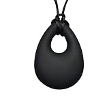 Silicone Teething Necklace, Black Teardrop, BPA, Lead, & Dioxin Free [並行輸入品]