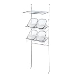 突っ張りランドリーラック ホワイト タイプ：Ｄ／棚１段＋バスケット４個