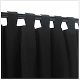 Outdoor Curtains CUR84BLK 54 in. x 84 in. WeatherSmart Outdoor Curtain with Tabs - Black Onyx