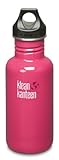Klean Kanteen 18 oz Stainless Steel Water Bottle (Loop Cap 3.0 in Black) - Pink Anemone by Klean Kan