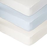 Organic Cotton Fitted Crib Sheet by Whisper Organic- GOTS Certified 300 Thread Count Sateen Luxury S