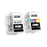 キヤノン用 BC-365 BC-366 互換 詰め替えインクカートリッジ ブラック顔料 BC-365XL(ブラック)×1+BC-366XL(3色カラー)×1 合計2本 大容量 個包装 補充インク 対応機種:PIXUS TS3530