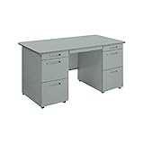 コクヨ(KOKUYO) 両袖机 事務用デスクSR型 W1400×D700×H700mm SD-SR147D33 グレー