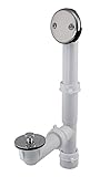 Americanバルブtd1crtc Bath Drain 1 – 1 / 2インチツイストと閉じホワイトポリパイプトリム、クローム