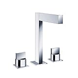 Blu Bathworks TSU141 Opus 2 Three Hole Deck-Mounted Basin Mixer, Polished Chrome Finish [並行輸入品]
