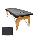 kaitou マッサージベット 折りたたみ 持ち運び 軽量 ベッド マッサージ台 施術台 整体 ポ木製 コンパクト 有孔 ブラック