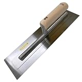 SHIBASHO 本焼 スーパーマジック鏝 角型 0.3 390mm 左官用 モルタル鏝 土間鏝 1個 HONYAKISUPERMAGICKAKU03x390