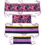 One Grace Place Sassy Shaylee Infant Crib Bedding Set, Black/Pink/Purple, 4 Piece by One Grace Place