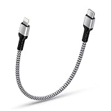 Bioonis タイプc ライトニングケーブル 短い 0.3m usb-c to lightning iphone充電ケーブル PD対応 25W急速充電 Type-c アイフォン 充電ケーブル ナイロン編み 断線 超高耐久 iPhone se/14/13/12