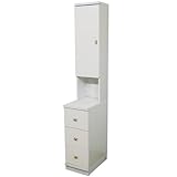 サニタリー すき間収納 扉付き 幅30cm　ホワイト ST-94