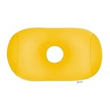 MOGU(モグ) ホールピロー 日本製 身体が求めるビーズクッション へたりにくい パウダービーズ使用 小型(約35x28x14cm) イエロー 介護 背当て 昼寝枕 腰当て サポート 頭 オフィス リビング 車