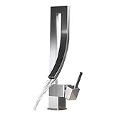 Eyekepper Waterfallバスルームシンク蛇口洗面所盆地ミキサータップつや消しニッケルSinlgeレバー