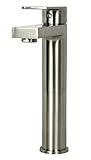 ARIEL ADRIAN-BN Adrian Style Solid Brass Single Hole Lever Bathroom Vanity Lavatory Faucet, Stainles
