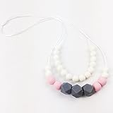 Mamimami Home 噛がため ママ授乳ネックレス 柔らかくて 軽いし 味がない 六角ビーズ シリコン おしゃぶり [FDA認可済] 2枚セット