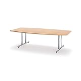 ミーティングテーブル・会議テーブル/【ボート形・幅2400×奥行き1200mm】 カラー:オーク