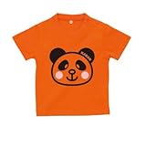 BabyChips パンダ(名入れ半袖ベビーTシャツ) 70 オレンジ