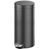mVm フタ付き ゴミ箱 30 L ペダル式ステンレス スリム おしゃれ ダストボックス 密閉性 キッチン リビング 洗面所隙間 オフィス用 袋が見えない 頑丈 耐汚 丸形 ブラック