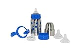 organicKidz Baby Grows Up Stainless Steel Bottle Set, Blue Dots, 9 Ounce　哺乳瓶　250ml