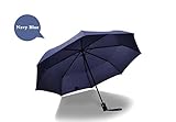 2 in 1 Durable Fashionable Advanced Fully-Automatic UV-proof Three Folding Business Solid Sunshade a