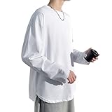 [Culeevp] 長袖 tシャツメンズ 大きいサイズ 無地 厚手 ロングtシャツ メンズ 秋冬服 トレーナー メンズ 白2XL