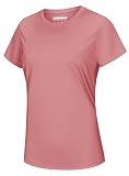 [KEFITEVD] トレーニングウェア レディース 大きいサイズ 半袖 tシャツ ラッシュガード 吸汗速乾 スポーツ ポリエステルtシャツ ゆったり サイクリングウェア ピンク M