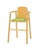 オリバー ダイニング キッズチェア 木製 布 ナチュラル×イエローグリーン (S・CK-201・NB+CF-17P)