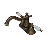 蛇口 混合水栓 スパウト回転 360° ブロンズ(古銅) 三つ穴 4インチ専用 [奥行20×吐水口高8cm] INK-0303063HT