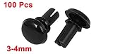 uxcell　プッシュリベット　ナイロン素材　 3-4mm 厚パネル　ブラック　R3055　100枚入り