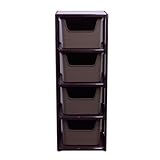 サンカ 日本製 katasu(カタス) 収納ボックス・ラックセット タナ5段/ハコL4個 ブラウン Kt-5BR×1+Kh-LBR×4