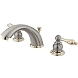 Kingston Brass KB979AL Victorian Widespread Lavatory Faucet with Metal lever handle, Satin Nickel an