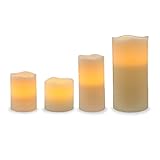 Darice電池式AssortedサイズLEDワックスピラーキャンドルセット、4ピース
