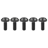Ruifuチタン合金六角穴M6x12 15 20 25 30 35mm M8x 15 20 25 30 35 40mm自転車オートバイホイールナンバープレート取付ボルト5本セット (M6x15mm, 黒)