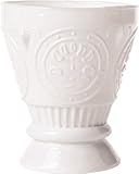 ルナ バザール 溝付き デザイン マーキュリー ガラス ティーライト キャンドル ホルダー（4インチ）(ホワイト)【並行輸入品】+NONOKUROオリジナルミニミニクロス