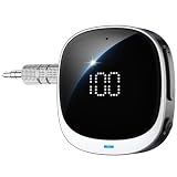 【2025新型モデル& aux bluetooth レシーバー】 TEOOT ブルートゥース レシーバー 車載 「LEDスクリーン 」 5.3チップ bluetooth レシーバー オーディオ 3.5mm ジャック スピーカー/ホームステレオ/有線ヘッドフォン、 ハンズフリー通話/音楽、デュアル接続『TELEC認証済み』