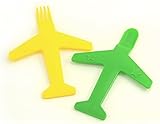 Airplane Fork & Spoon Set - by Luso Aviation (Yellow / Green) by Luso Aviation